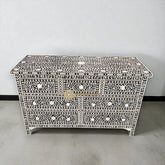 Bone Inlay Floral Design Chest Of 7 Drawers | Bone Inlay Floral Design 7 Drawers Dresser Table